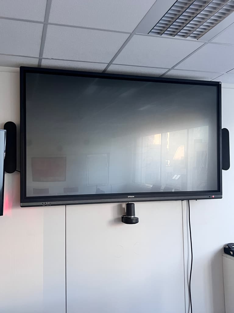 Black glass interactive display with wall mount product image 1