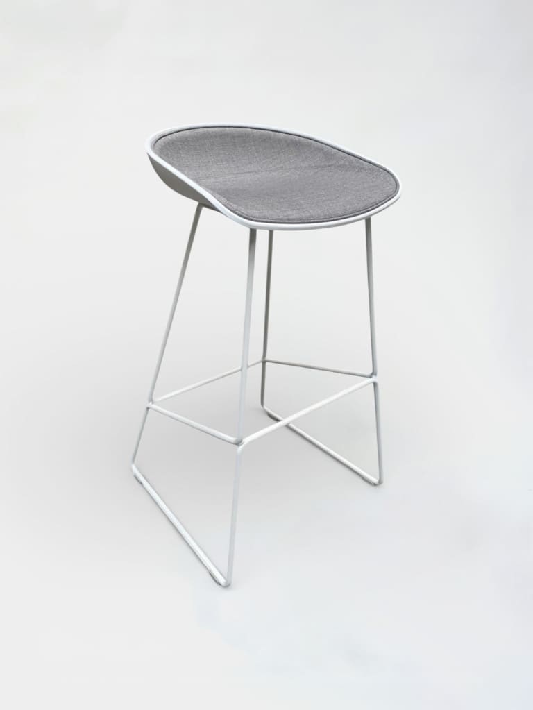 HAY AAS38 high grey stool with white metallic legs product image 1