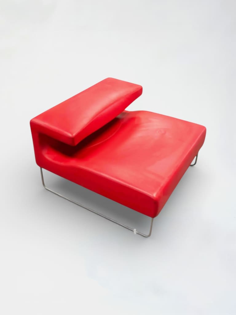 Lowseat armchair in red leather by Patricia Urquiola for Moroso, 1999 product image 1