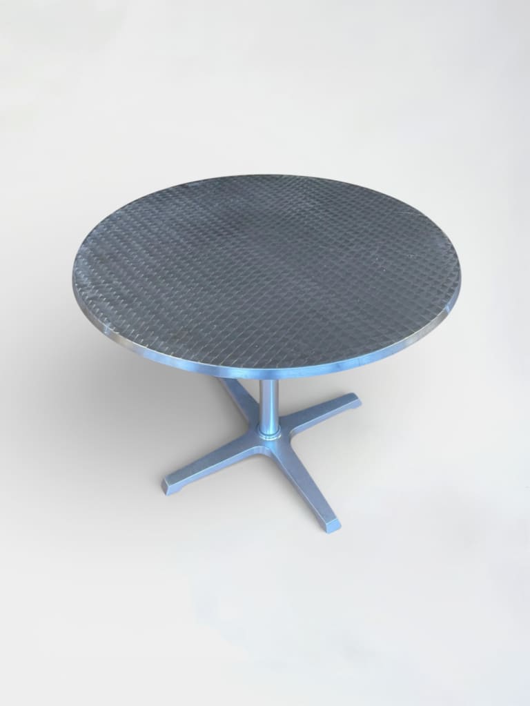 Contemporary 90cm Aluminum Stainless Steel Cafe Table by Amat3 product image 1