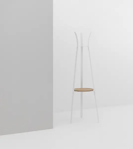 CRUSO White Metal Coat Stand with key holder product image