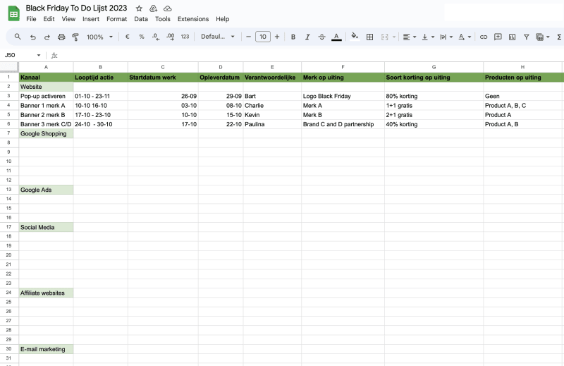 Black friday planning