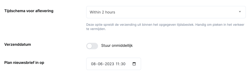 inplannen nieuwsbrief verspreiding