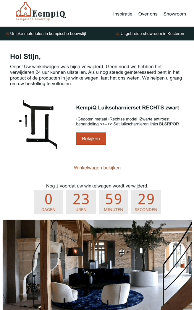 verlaten winkelwagen