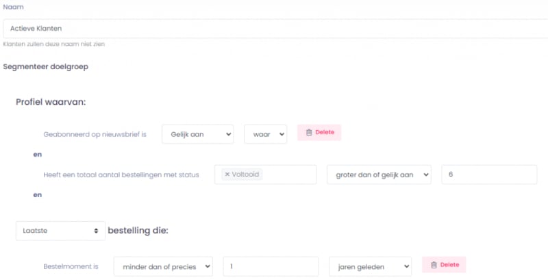 Segmenten actieve klanten email marketing