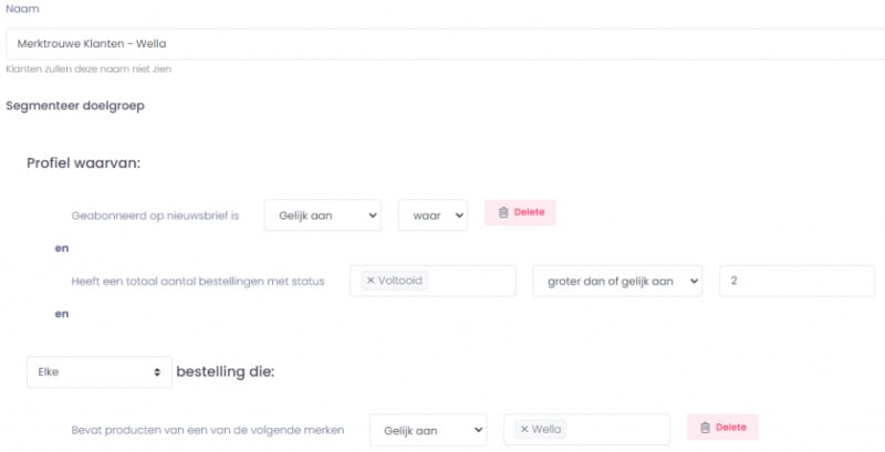 Segment merktrouwe klanten email marketing