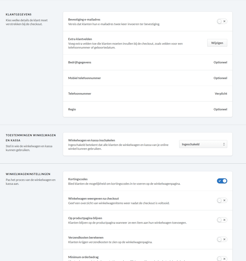Check out configuratie Lightspeed