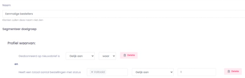 emailmarketing segmenten eenmalige bestellers webshop