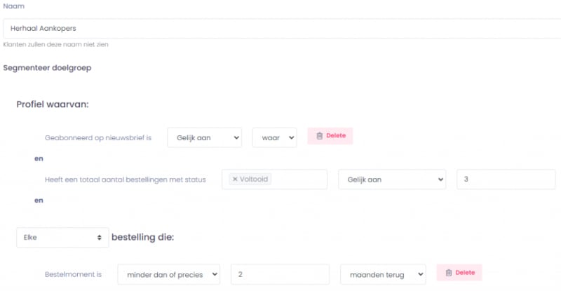 Herhaal aankopers segmenten emailmarketing