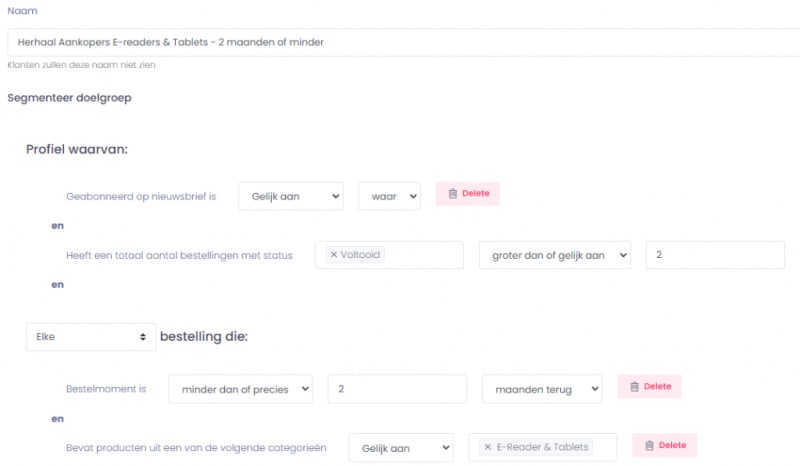 Herhaal aankopers segmenten emailmarketing