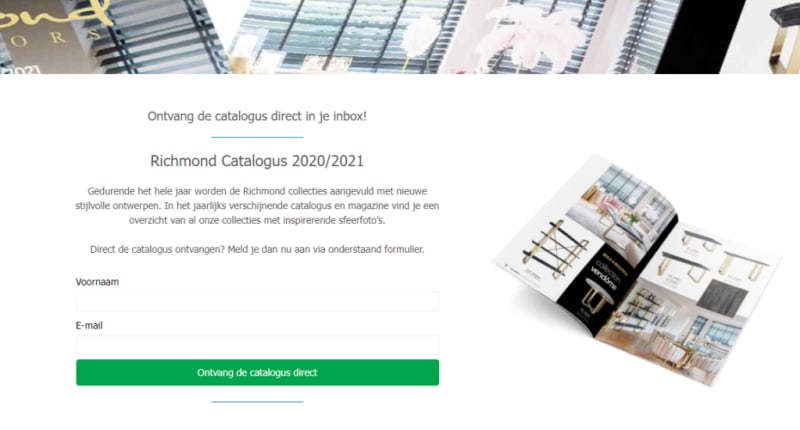 Voorbeeld landingspagina Reloadify