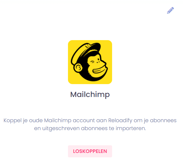mailchimp ontkoppelen