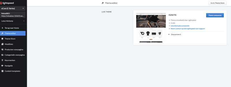 Voorbeeld thema Lightspeed e-mailmarketing