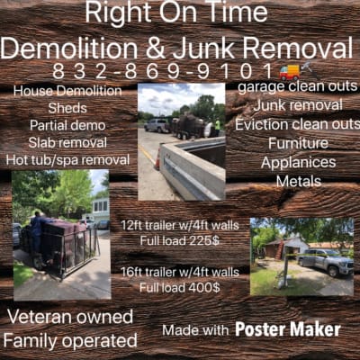 Right On Time Junk Removal. Right On Time Demolition Team  gallery image.