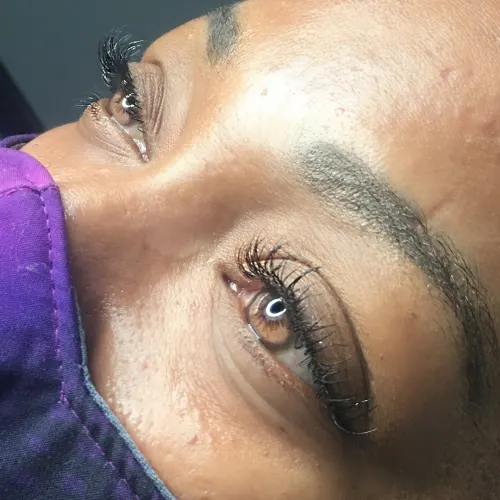 Women with close up of her eyelashes