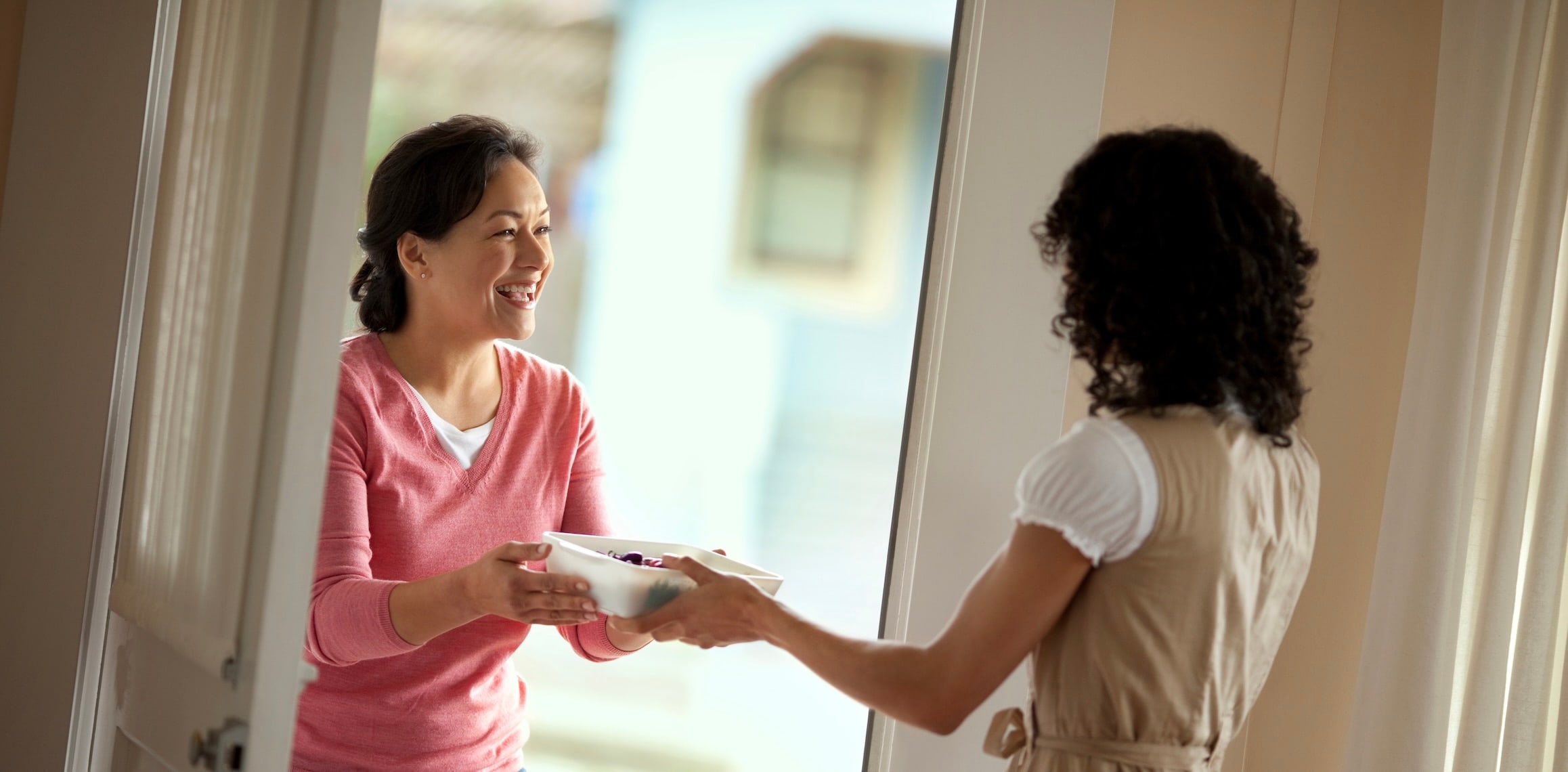 Two neighbors meeting