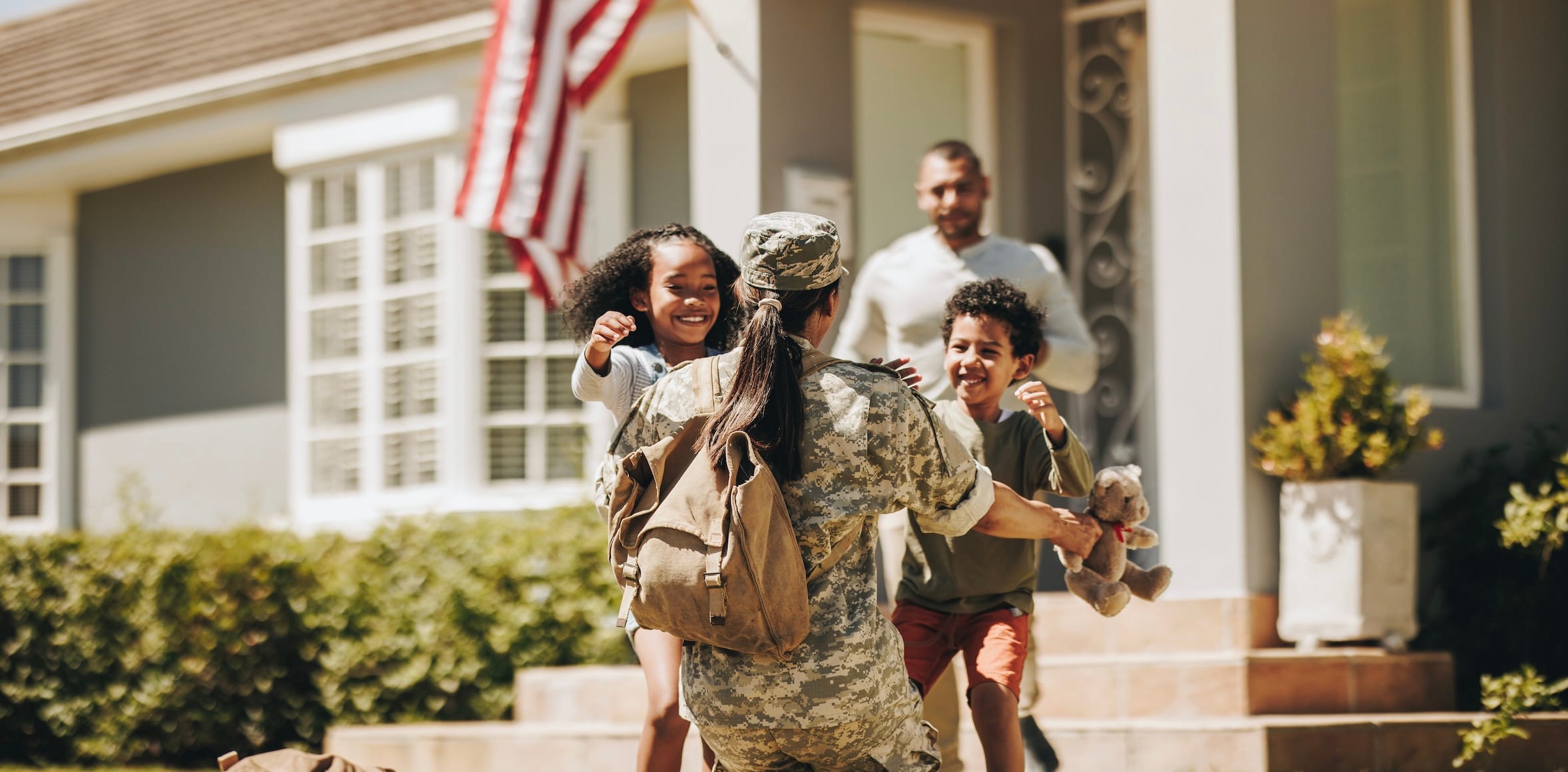 Military family at home
