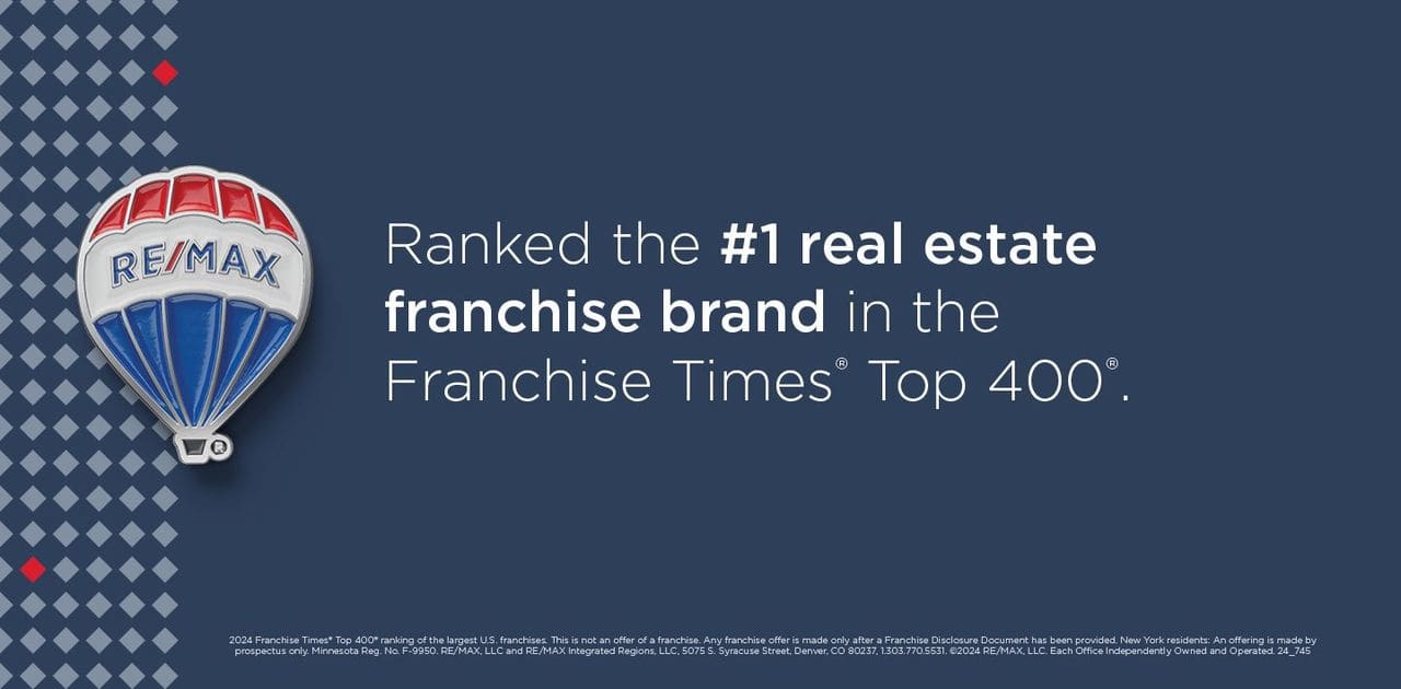 RE/MAX ranked the No. 1 real estate franchise on the Franchise Times Top 400 ranking.