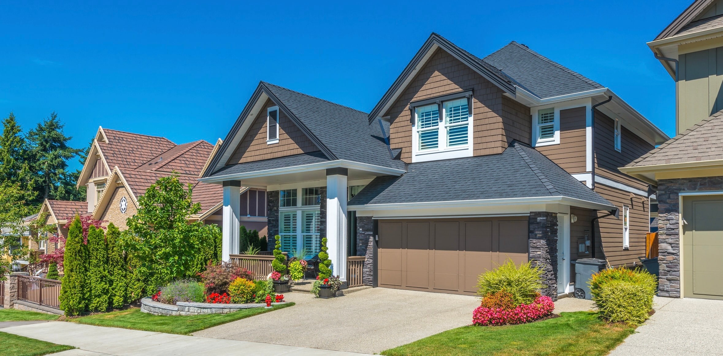 House with blue skies