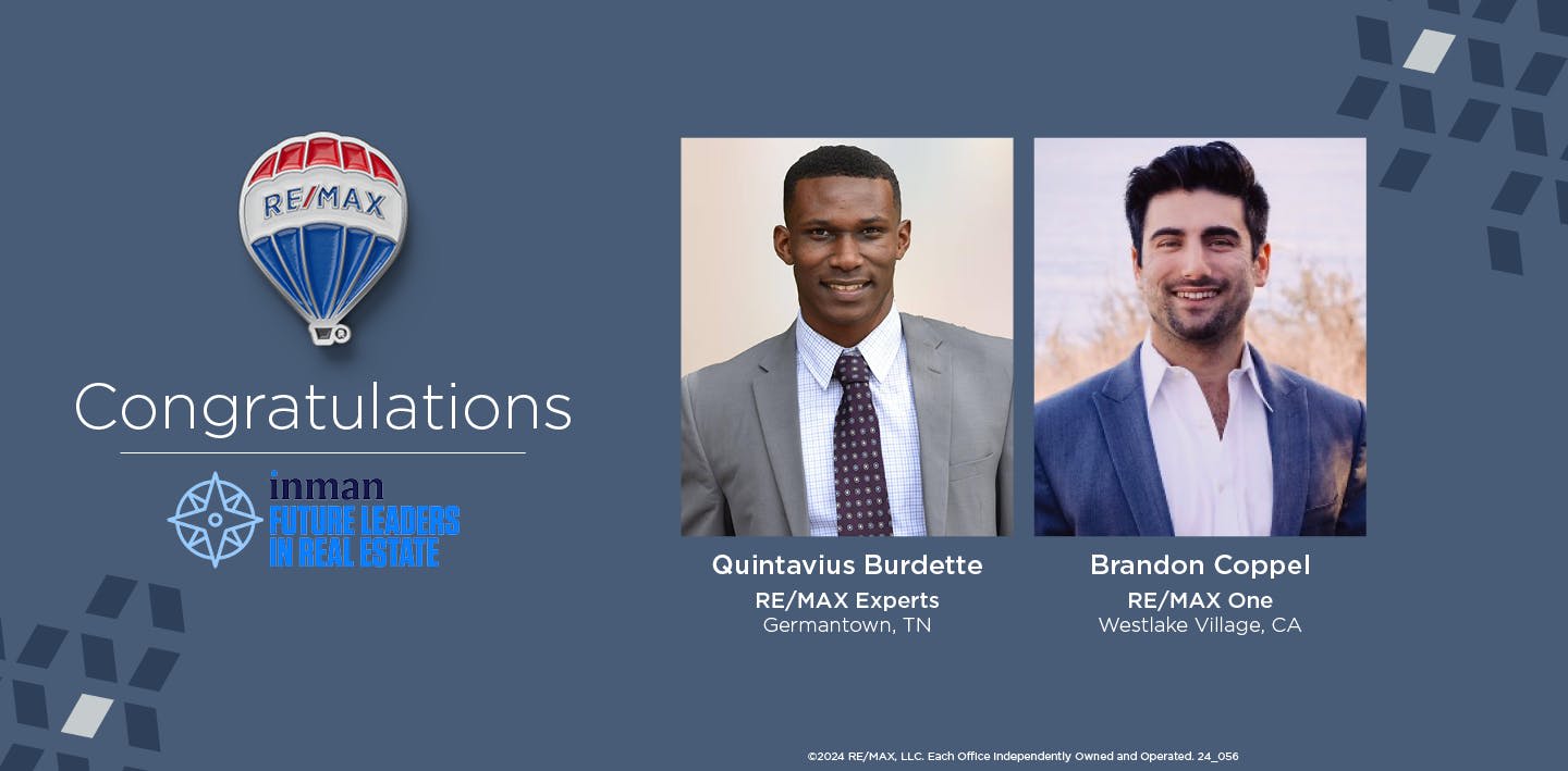 Congratulations  - Inman Future Leaders in Real Estate. Quintavius Burdette and Brandon Coppel