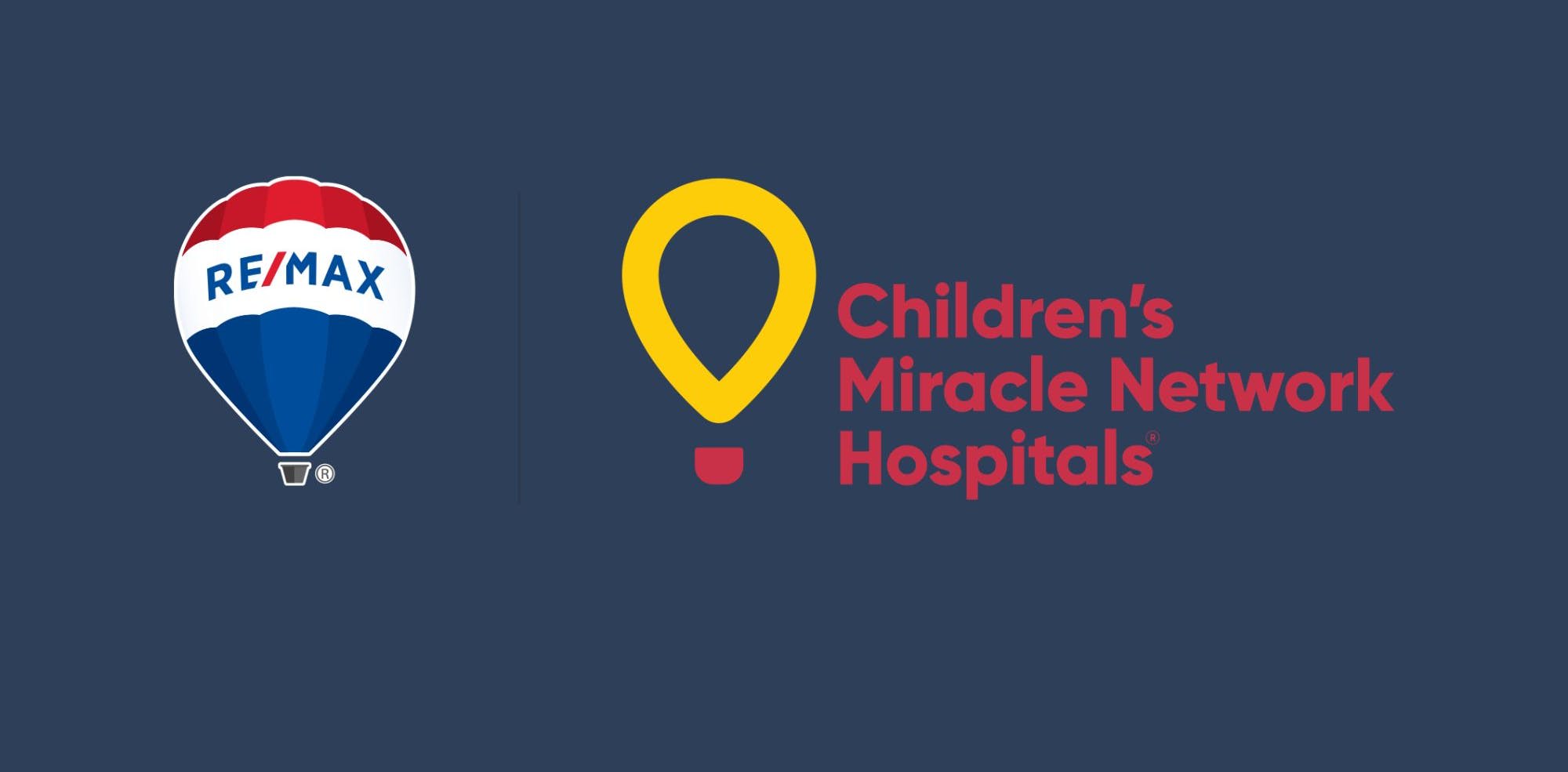 RE/MAX balloon next to the CMN Hospitals logo