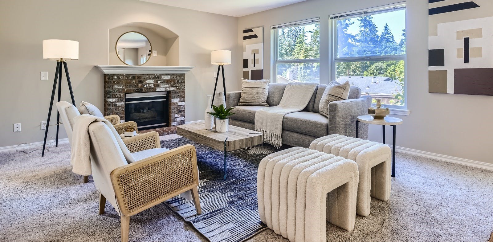 Living room - photo provided by Curbio