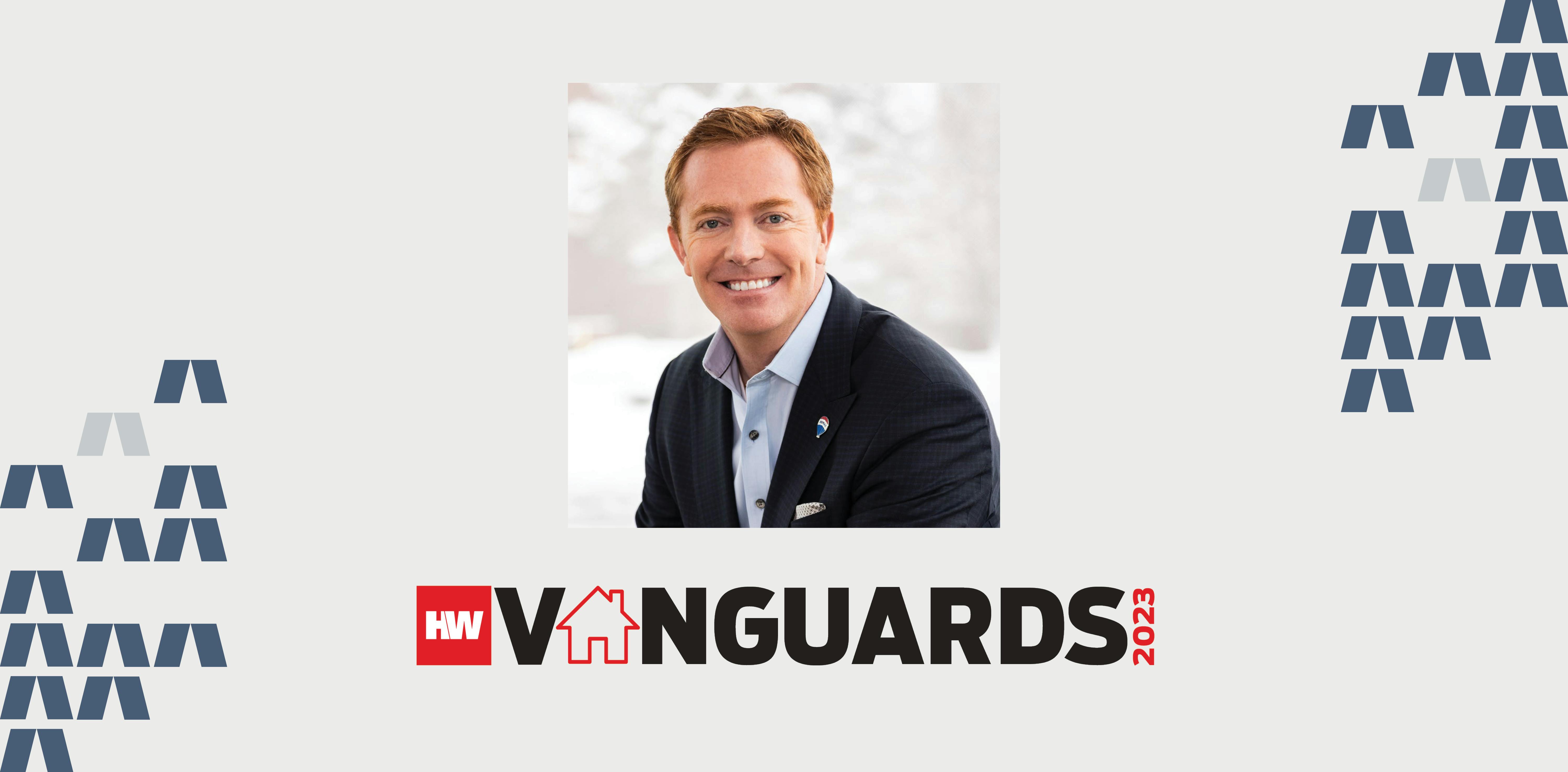 Nick Bailey alongside the HousingWire Vanguards award logo