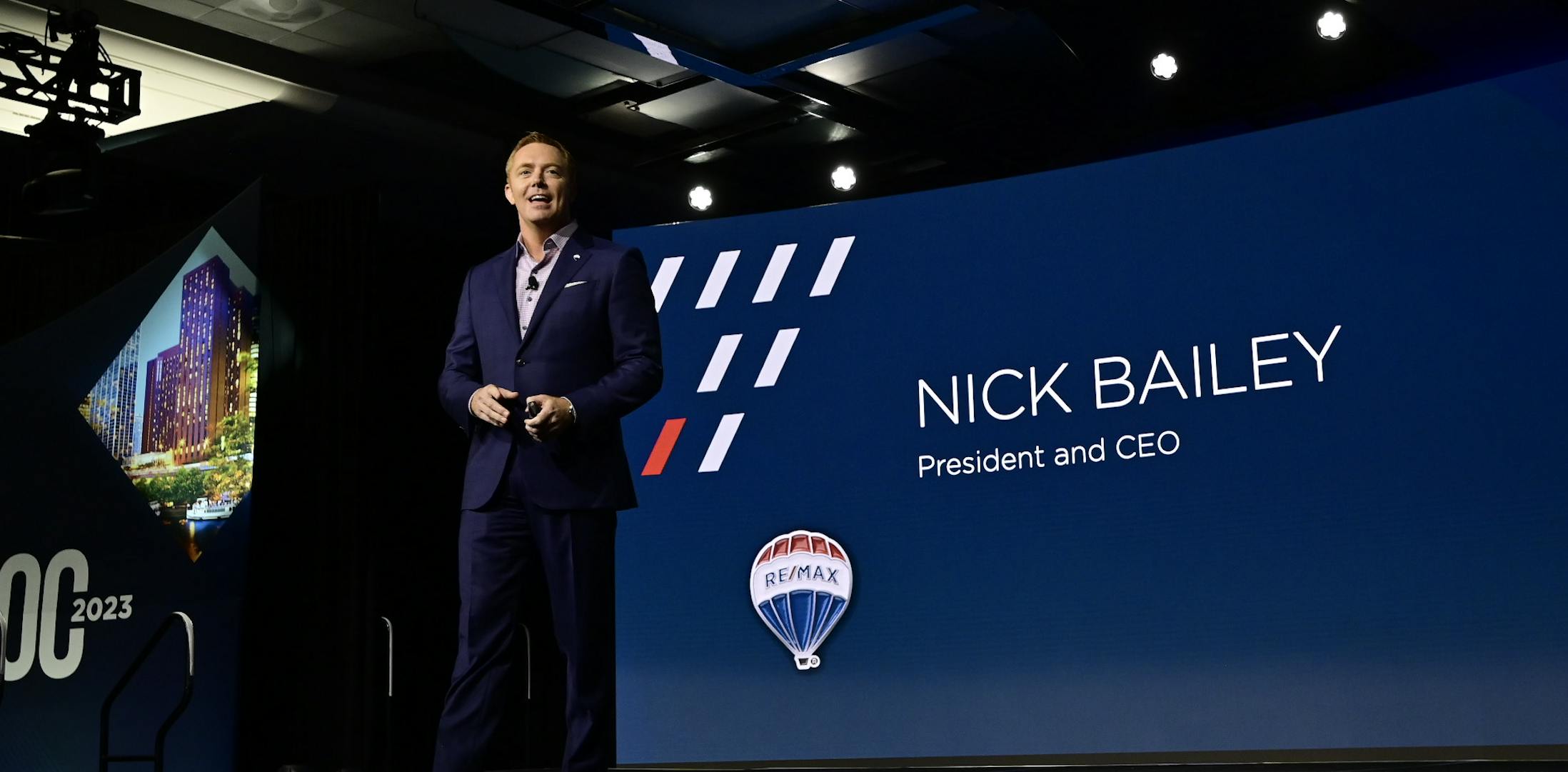 Nick Bailey onstage at the 2023 RE/MAX BOC