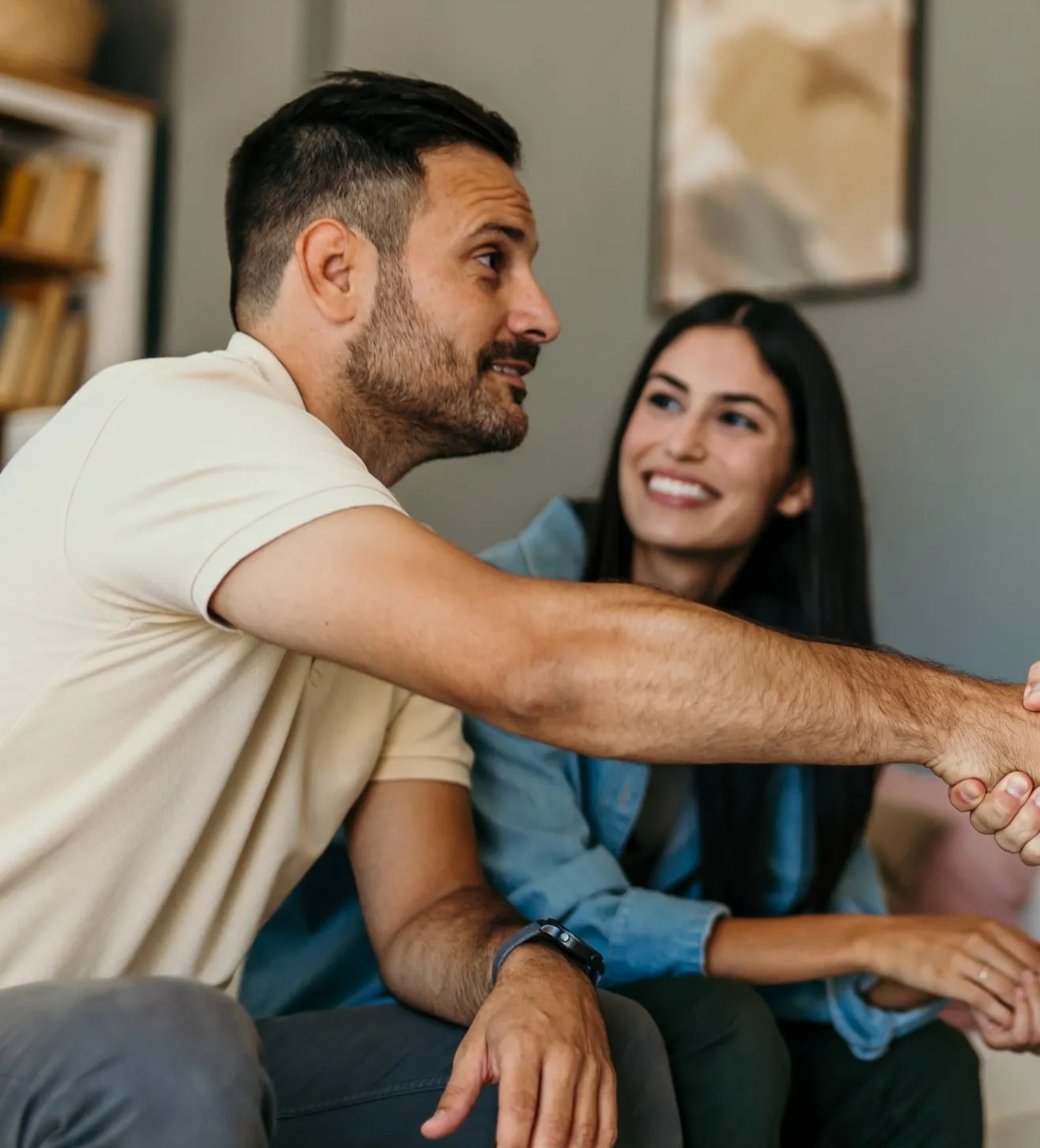clients shaking hands