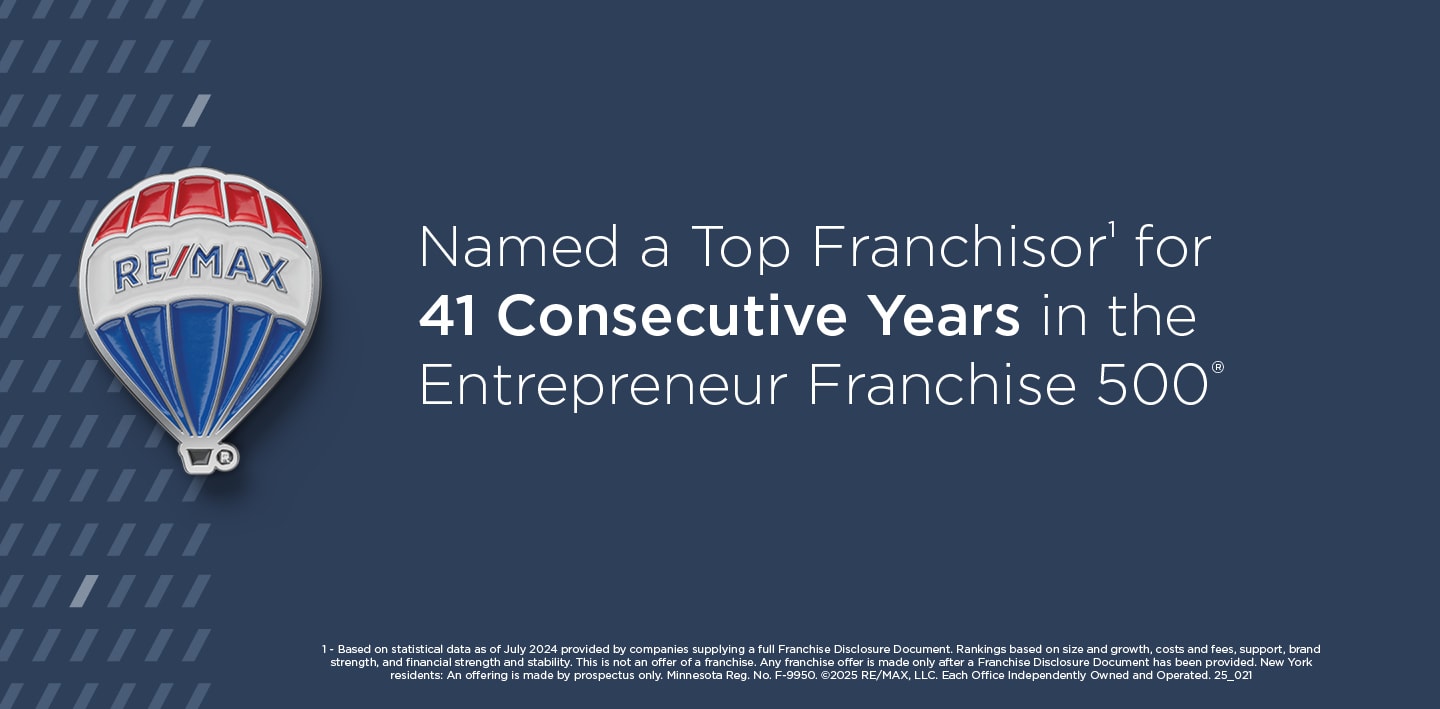 RE/MAX named a top franchisor by Entrepreneur for 41 consecutive years