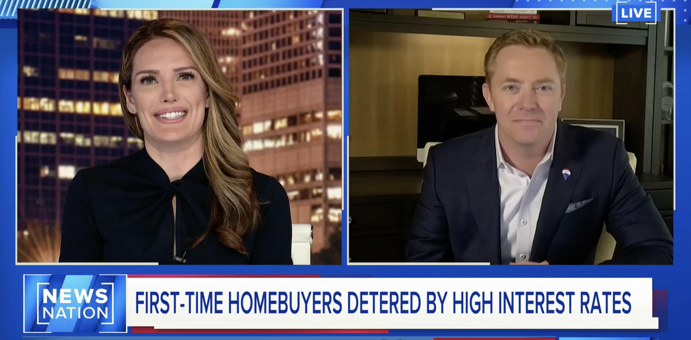 Nick Bailey appearing on a news segment for NewsNation