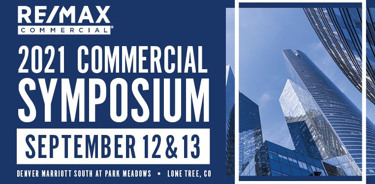 Blue box with 2021 Commercial Symposium September 12&13