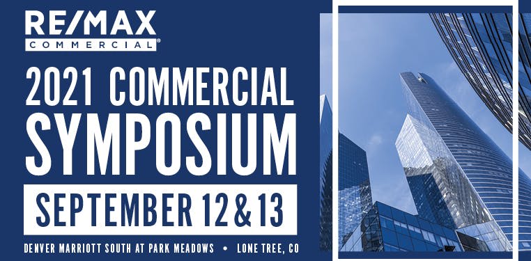 Blue box with 2021 Commercial Symposium September 12&13