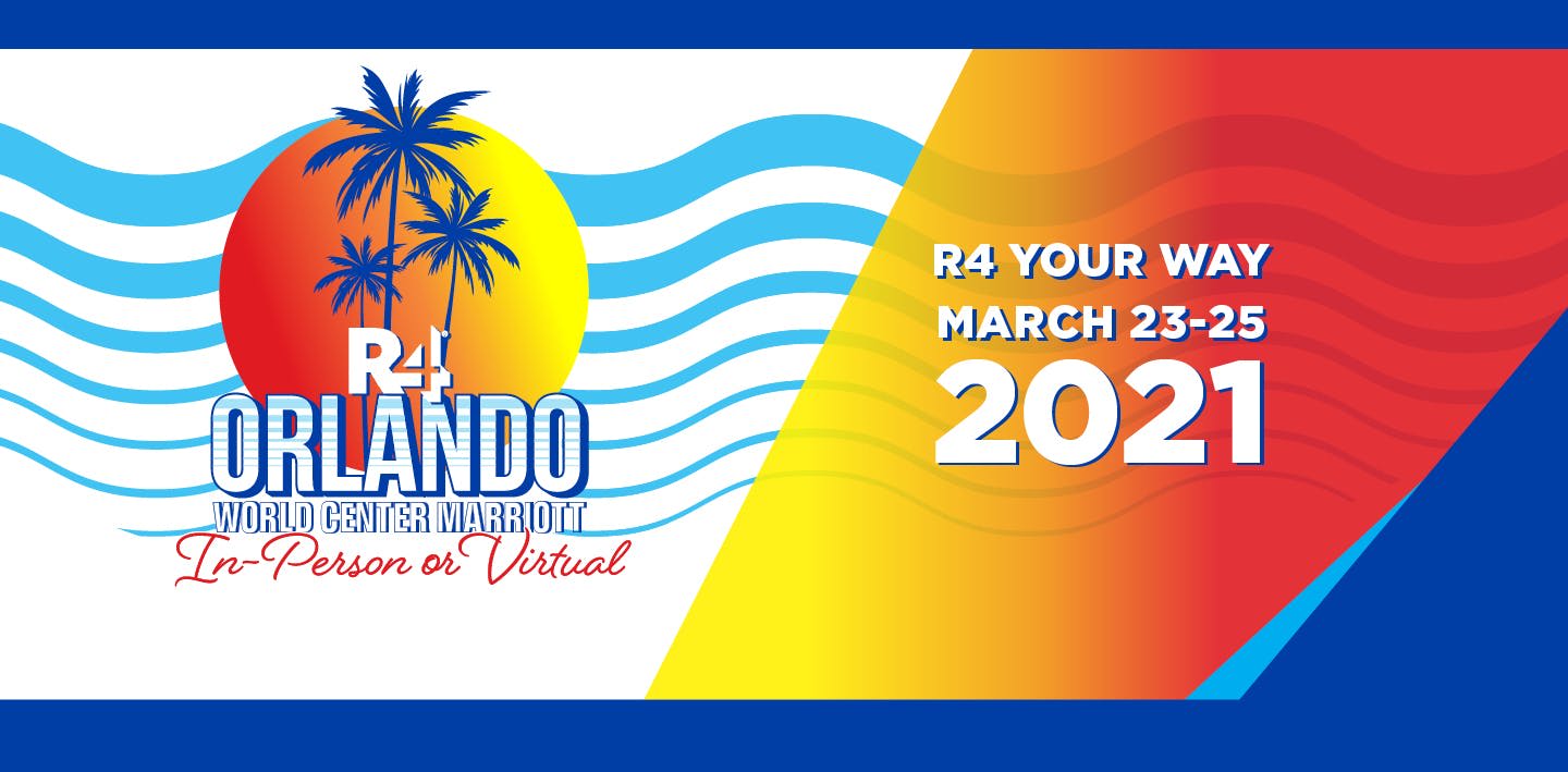 Colorful 2021 RE/MAX R4 logo with palm trees