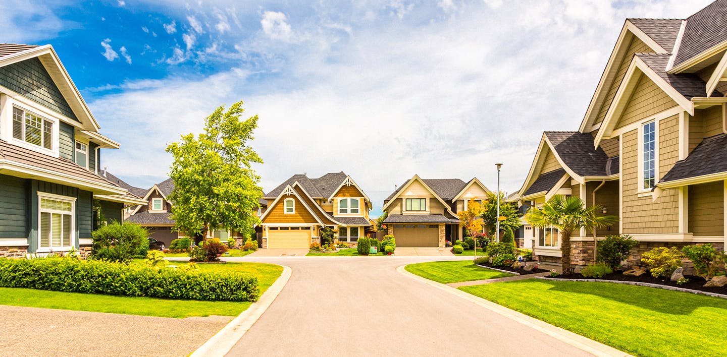 Houses in a neighborhood