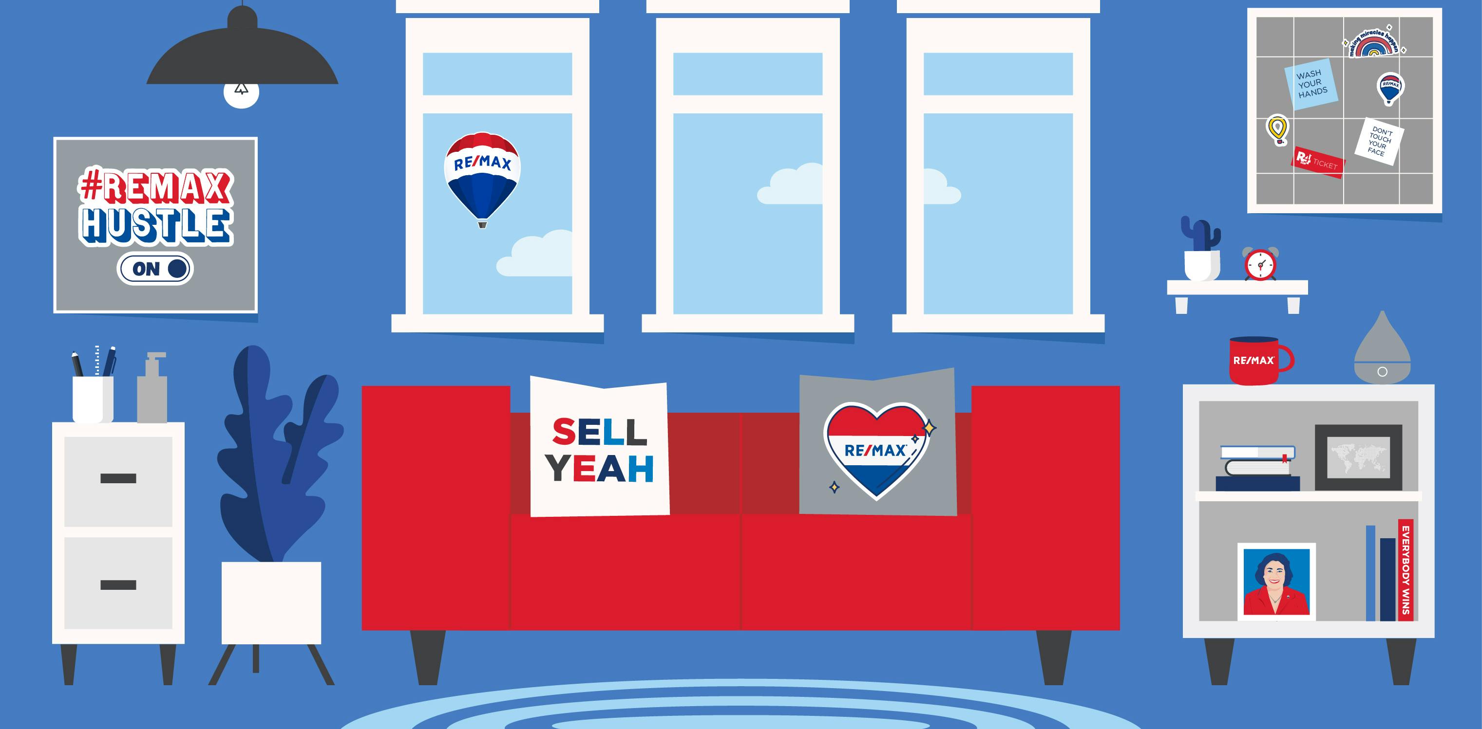 Zoom RE/MAX background with blue wall