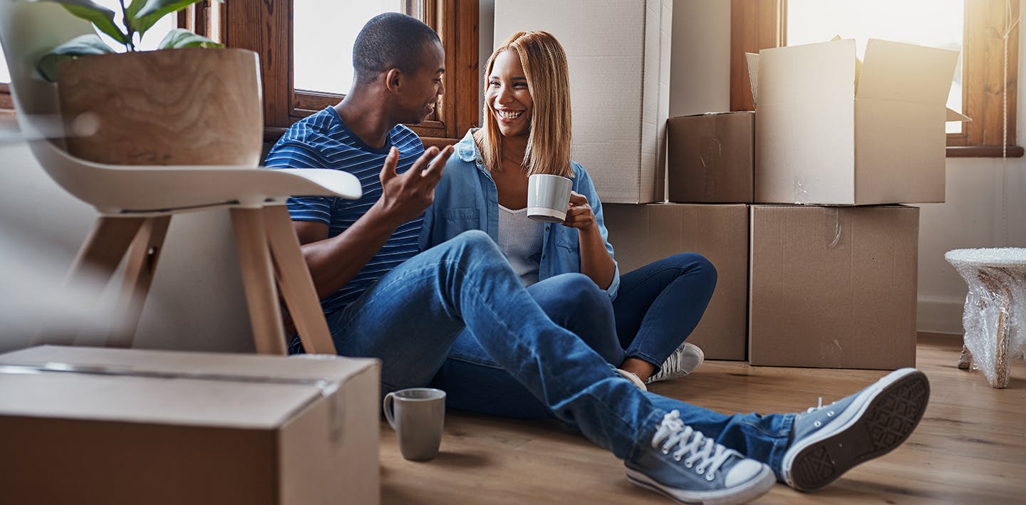 Couple in new home