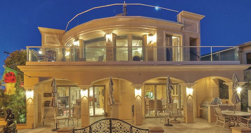Luxury home at night