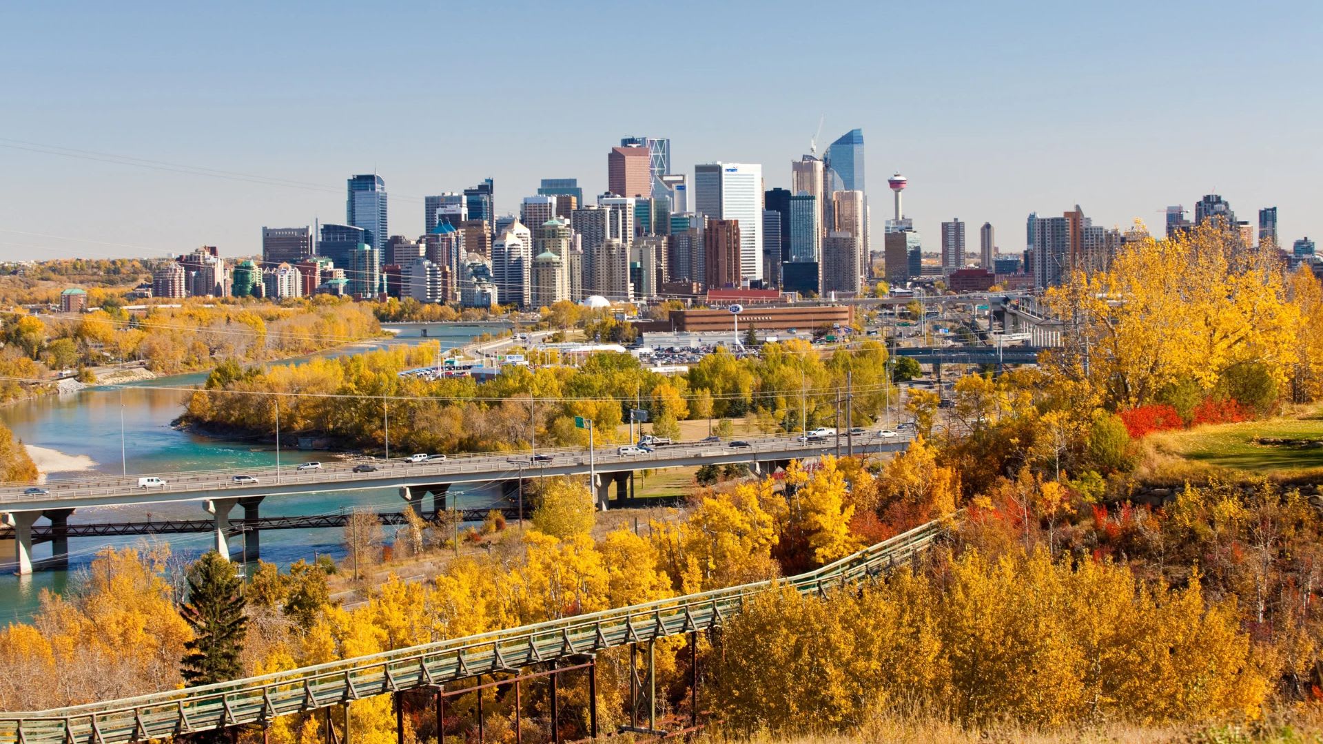 View of Calgary commercial real estate market in fall