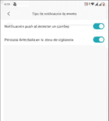 Opciones de notificaciones de cámara Xiaomi