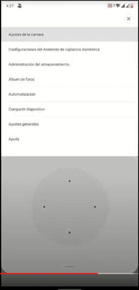 Opciones panel de control de la cámara de Xiaomi