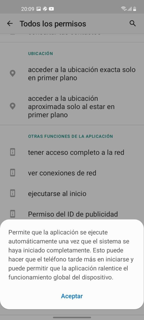 Activar permiso de inicio de aplicación en la app MI HOME