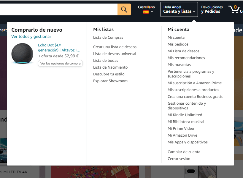 Cuenta de Amazon