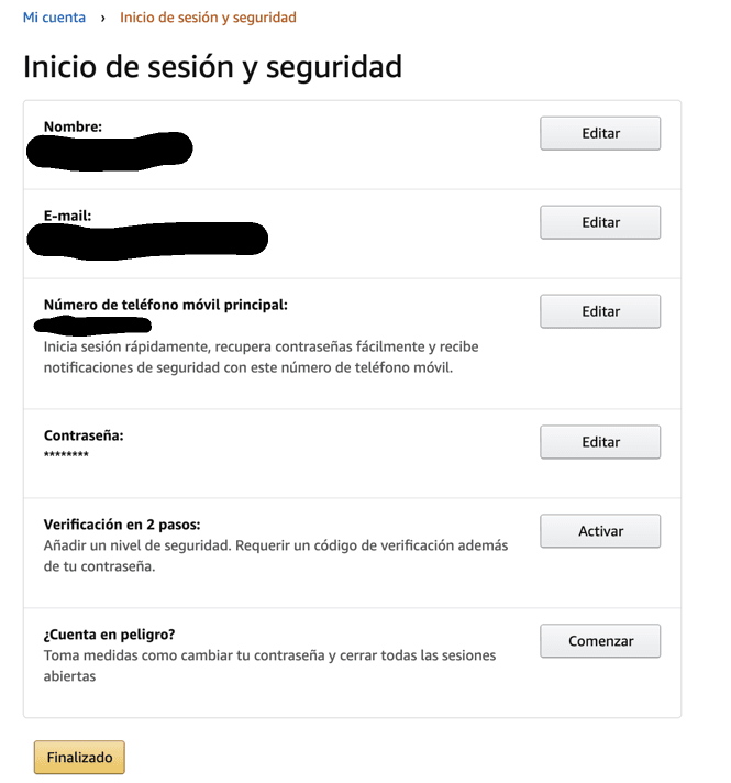 Inicio de sesión y seguridad