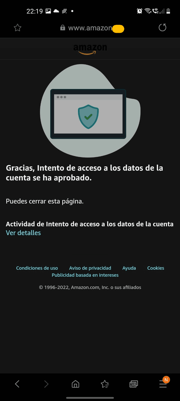 Enlace de verificación una vez aprobado