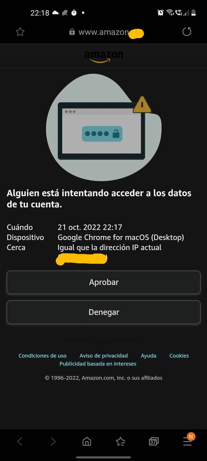 Enlace de verificación de amazon para aprobar