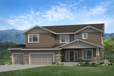 Briarwood-865 Elevation C w/Opt. 3-Car Garage & Opt. Belly Band - Preview