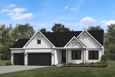 A with 3 Car Garage
