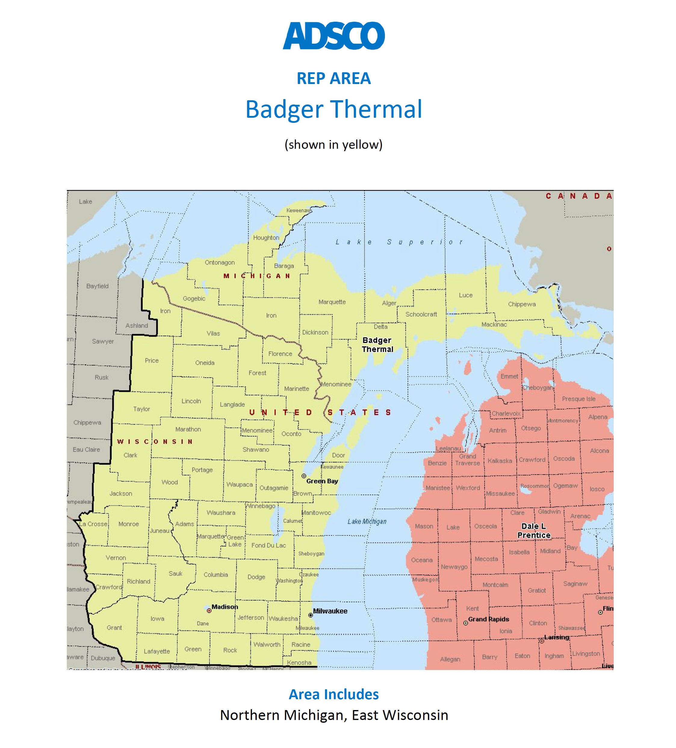 adsco michigan and wisconsin rep map