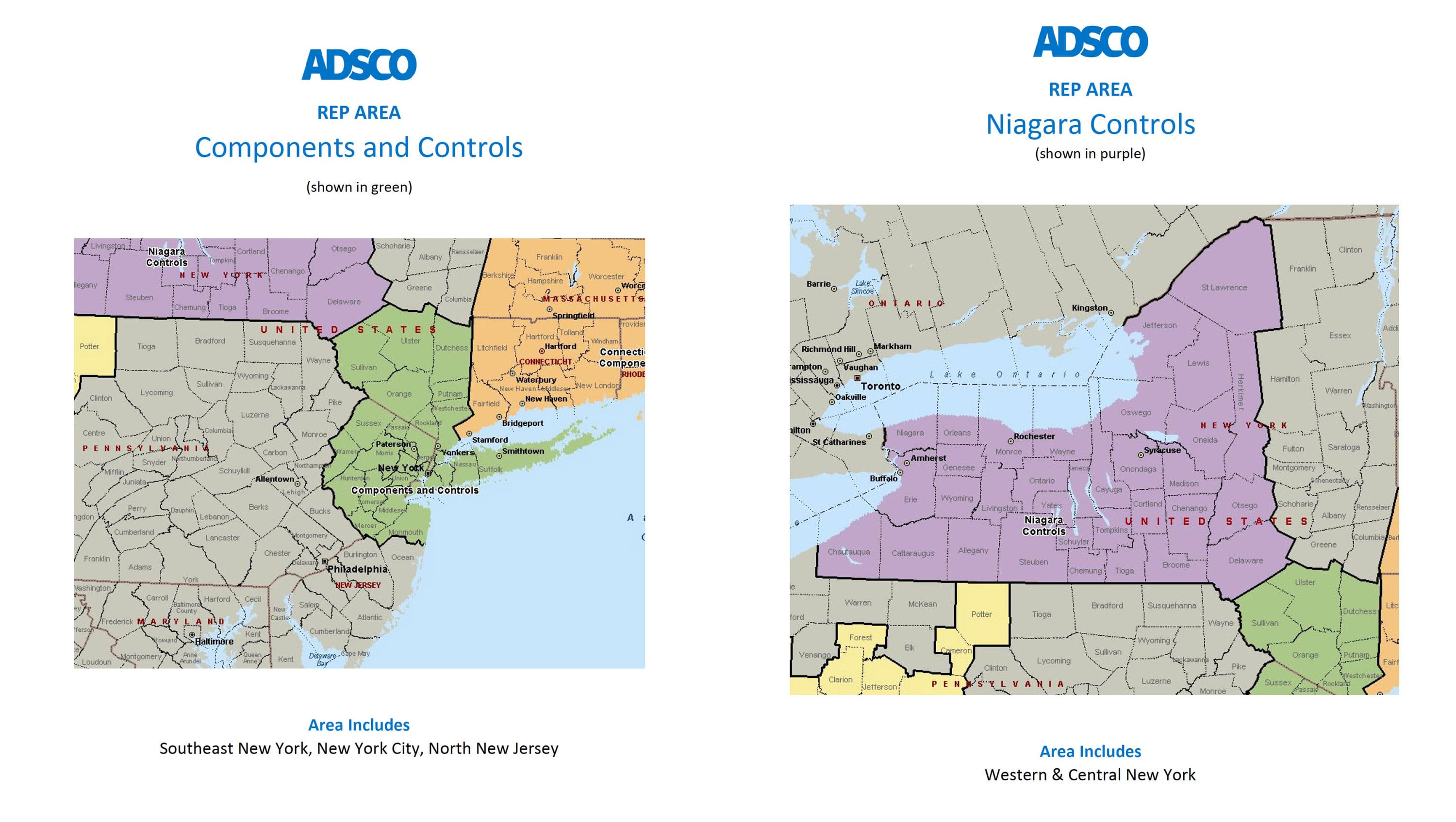 Adsco reps new york map
